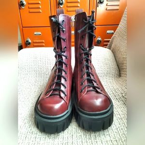 Dollskill red mid calf boots